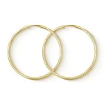 EDELIND Ohrringe, Creolen, Gelbgold 375 / 9K, Außendurchmesser 50 mm, Breite 2 mm, Gewicht ca. 1.7 g