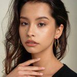 Ohrringe, Creolen, Gelbgold 585 / 14K, Außendurchmesser 50 mm, Breite 2 mm, Gewicht ca. 2.1 g