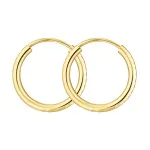 Ohrringe, Creolen, Gelbgold 333 / 8K, Außendurchmesser 15 mm, Breite 2 mm, Gewicht ca. 0.5 g
