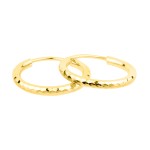 Ohrringe, Creolen, Gelbgold 585 / 14K, Außendurchmesser 15 mm, Breite 2 mm, Gewicht ca. 0.6 g