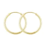 Ohrringe, Creolen, Gelbgold 585 / 14K, Außendurchmesser 20 mm, Breite 2 mm, Gewicht ca. 0.8 g