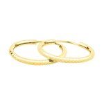 Ohrringe, Creolen, Gelbgold 585 / 14K, Außendurchmesser 30 mm, Breite 2 mm, Gewicht ca. 1.1 g