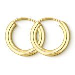 Ohrringe, Creolen, Gelbgold 750 / 18K, Außendurchmesser 15 mm, Breite 2.5 mm, Gewicht ca. 1 g