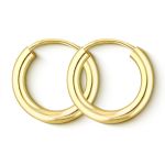 Ohrringe, Creolen, Gelbgold 333 / 8K, Außendurchmesser 15 mm, Breite 2.5 mm, Gewicht ca. 0.7 g