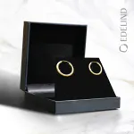 Ohrringe, Creolen, Gelbgold 750 / 18K, Außendurchmesser 20 mm, Breite 2.5 mm, Gewicht ca. 1.2 g
