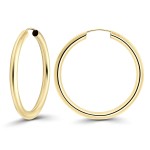 Ohrringe, Creolen, Gelbgold 585 / 14K, Außendurchmesser 30 mm, Breite 2.5 mm, Gewicht ca. 1.6 g