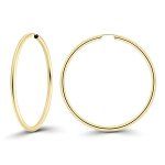 Ohrringe, Creolen, Gelbgold 585 / 14K, Außendurchmesser 50 mm, Breite 2.5 mm, Gewicht ca. 2.8 g