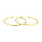 Ohrringe, Creolen, Gelbgold 585 / 14K, Außendurchmesser 50 mm, Breite 2.5 mm, Gewicht ca. 2.8 g