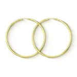 Ohrringe, Creolen, Gelbgold 585 / 14K, Außendurchmesser 60 mm, Breite 2.5 mm, Gewicht ca. 3.8 g