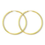 Ohrringe, Creolen, Gelbgold 585 / 14K, Außendurchmesser 60 mm, Breite 2.5 mm, Gewicht ca. 3.8 g