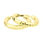 Ohrringe, Creolen, Gelbgold 585 / 14K, Außendurchmesser 15 mm, Breite 2.5 mm, Gewicht ca. 0.8 g