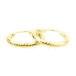 Ohrringe, Creolen, Gelbgold 585 / 14K, Außendurchmesser 20 mm, Breite 2.5 mm, Gewicht ca. 1.1 g