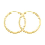 Ohrringe, Creolen, Gelbgold 585 / 14K, Außendurchmesser 30 mm, Breite 2.5 mm, Gewicht ca. 1.7 g