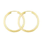 Ohrringe, Creolen, Gelbgold 585 / 14K, Außendurchmesser 30 mm, Breite 2.5 mm, Gewicht ca. 1.7 g