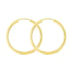Ohrringe, Creolen, Gelbgold 585 / 14K, Außendurchmesser 30 mm, Breite 2.5 mm, Gewicht ca. 2.6 g