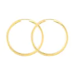 Ohrringe, Creolen, Gelbgold 585 / 14K, Außendurchmesser 38 mm, Breite 2.5 mm, Gewicht ca. 3.5 g