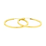 Ohrringe, Creolen, Gelbgold 585 / 14K, Außendurchmesser 38 mm, Breite 2.5 mm, Gewicht ca. 3.5 g