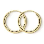 Ohrringe, Creolen, Gelbgold 750 / 18K, Außendurchmesser 15 mm, Breite 1.3 mm, Gewicht ca. 0.5 g