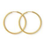 Ohrringe, Creolen, Gelbgold 750 / 18K, Außendurchmesser 40 mm, Breite 2 mm, Gewicht ca. 1.8 g
