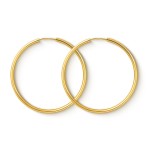 EDELIND Ohrringe, Creolen, Gelbgold 585 / 14K, Außendurchmesser 40 mm, Breite 2 mm, Gewicht ca. 1.6 g