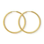 EDELIND Ohrringe, Creolen, Gelbgold 585 / 14K, Außendurchmesser 40 mm, Breite 2 mm, Gewicht ca. 1.6 g