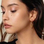 Ohrringe, Creolen, Gelbgold 750 / 18K, Außendurchmesser 50 mm, Breite 2 mm, Gewicht ca. 2.3 g