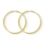 Ohrringe, Creolen, Gelbgold 750 / 18K, Außendurchmesser 60 mm, Breite 2 mm, Gewicht ca. 3.3 g
