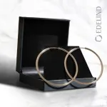 Ohrringe, Creolen, Gelbgold 750 / 18K, Außendurchmesser 60 mm, Breite 2 mm, Gewicht ca. 3.3 g