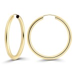 Ohrringe, Creolen, Gelbgold 750 / 18K, Außendurchmesser 30 mm, Breite 2.5 mm, Gewicht ca. 2.2 g