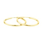 Ohrringe, Creolen, Gelbgold 750 / 18K, Außendurchmesser 40 mm, Breite 2.5 mm, Gewicht ca. 2.9 g