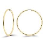 Ohrringe, Creolen, Gelbgold 750 / 18K, Außendurchmesser 50 mm, Breite 2.5 mm, Gewicht ca. 3.4 g