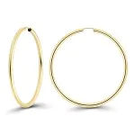 Ohrringe, Creolen, Gelbgold 750 / 18K, Außendurchmesser 50 mm, Breite 2.5 mm, Gewicht ca. 3.4 g