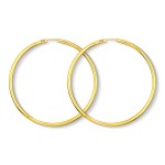 Ohrringe, Creolen, Gelbgold 333 / 8K, Außendurchmesser 60 mm, Breite 2.5 mm, Gewicht ca. 3.2 g