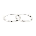 Ohrringe, Creolen, Weißgold 750 / 18K, Außendurchmesser 13 mm, Breite 1.3 mm, Gewicht ca. 0.4 g