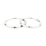 Ohrringe, Creolen, Weißgold 750 / 18K, Außendurchmesser 13 mm, Breite 1.3 mm, Gewicht ca. 0.4 g