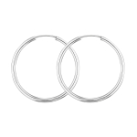 Ohrringe, Creolen, Weißgold 750 / 18K, Außendurchmesser 30 mm, Breite 2 mm, Gewicht ca. 1.3 g