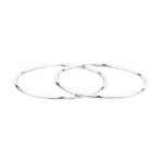 Ohrringe, Creolen, Weißgold 585 / 14K, Außendurchmesser 40 mm, Breite 2 mm, Gewicht ca. 1.7 g