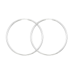 Ohrringe, Creolen, Weißgold 750 / 18K, Außendurchmesser 50 mm, Breite 2 mm, Gewicht ca. 2.3 g