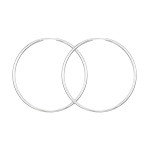 Ohrringe, Creolen, Weißgold 375 / 9K, Außendurchmesser 50 mm, Breite 2 mm, Gewicht ca. 1.7 g