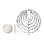 Ohrringe, Creolen, Weißgold 585 / 14K, Außendurchmesser 20 mm, Breite 2 mm, Gewicht ca. 0.7 g