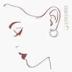 Ohrringe, Creolen, Weißgold 750 / 18K, Außendurchmesser 20 mm, Breite 2 mm, Gewicht ca. 0.9 g