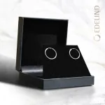 Ohrringe, Creolen, Weißgold 750 / 18K, Außendurchmesser 20 mm, Breite 2 mm, Gewicht ca. 0.9 g