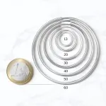 Goldene Creolen, Weißgold in 2 mm