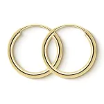 Ohrringe, Creolen, Gelbgold 333 / 8K, Außendurchmesser 15 mm, Breite 1.3 mm, Gewicht ca. 0.3 g
