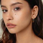 Ohrringe, Creolen, Gelbgold 585 / 14K, Außendurchmesser 30 mm, Breite 2 mm, Gewicht ca. 1.1 g