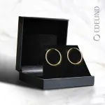 Ohrringe, Creolen, Gelbgold 375 / 9K, Außendurchmesser 30 mm, Breite 2 mm, Gewicht ca. 1.0 g