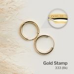 Ohrringe, Creolen, Gelbgold 333 / 8K, Außendurchmesser 15 mm, Breite 2.5 mm, Gewicht ca. 0.7 g