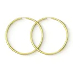 Ohrringe, Creolen, Gelbgold 333 / 8K, Außendurchmesser 60 mm, Breite 2.5 mm, Gewicht ca. 3.2 g