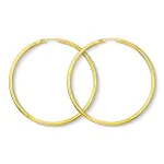 Ohrringe, Creolen, Gelbgold 375 / 9K, Außendurchmesser 60 mm, Breite 2.5 mm, Gewicht ca. 3.2 g