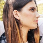 Ohrringe, Creolen, Gelbgold 333 / 8K, Außendurchmesser 60 mm, Breite 2.5 mm, Gewicht ca. 3.2 g